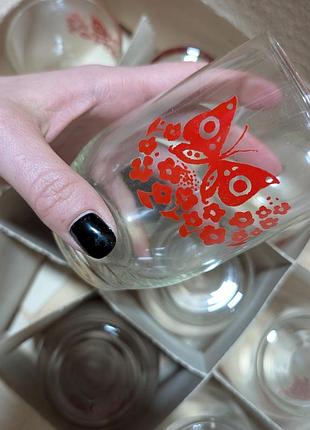 Стаканы, стаканы с бабочкой тонкое стекло
