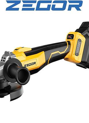 Машина аккумуляторная угловая шлифовальная zegor agp-21bl-125 1*(21v, 4ач), бесщеточная, в кейсе (серия professional)