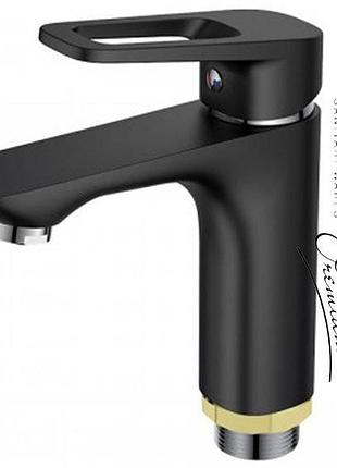 Смеситель для умывальника на гайке mixxus nevada black (chr-001)