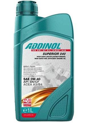 Масло моторное addinol superior 040 0w40 1l, 4014766072689