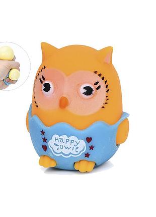 Игрушка сквиш антистресс "совенок" ms 4141 размер 7 см оранжевый
