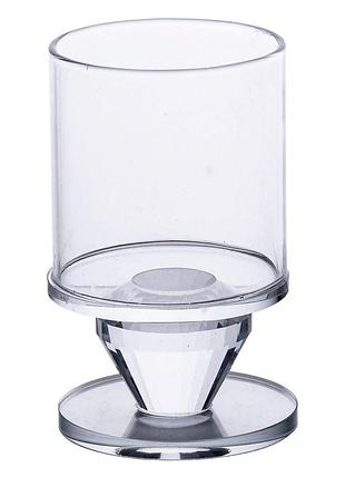 Подсвечник стеклянный 6×9.3 см на одну свечу подсвечник бокал на ножке декоративный прозрачный hp-4-27s