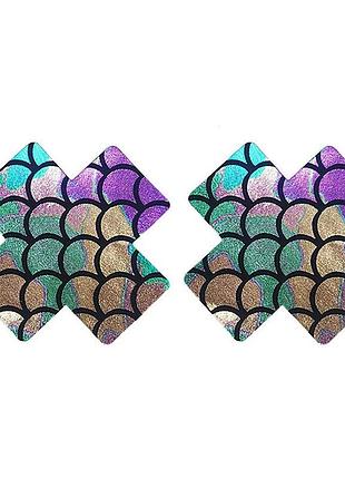 Наклейки на грудь кресты 8 на 8 см разноцветный