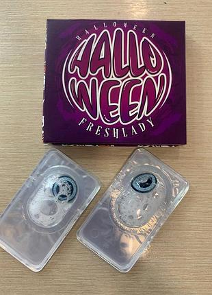 Цветные линзы голубо-черные без диоптрий — срок ношения до 1 года | декоративные линзы для глаз |