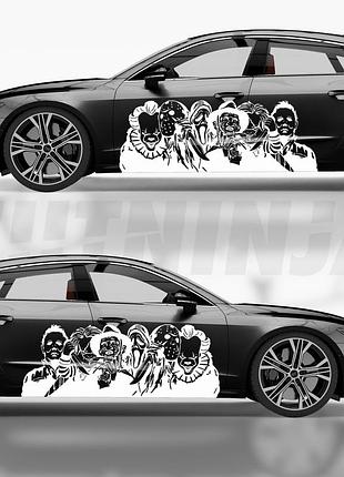 Наклейка на авто / бока / ліврея / графіка " хелловін - halloween - фільми жахів - хоррор " будь-який колір - 2 шт