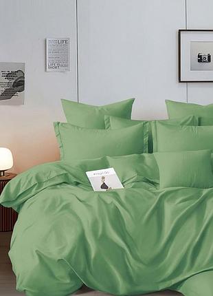 Комплект зелена м'ята ранфорс комфорт текстиль евро на резинке
