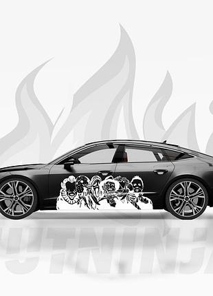 Наклейка на авто / бока / ливрея / графика " хэллоуин - halloween - фильмы ужасов - хоррор" любой цвет - 2 шт