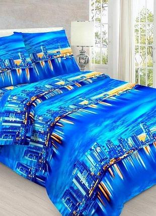 Постельное белье подростковое бязь город огней 2 (шт)