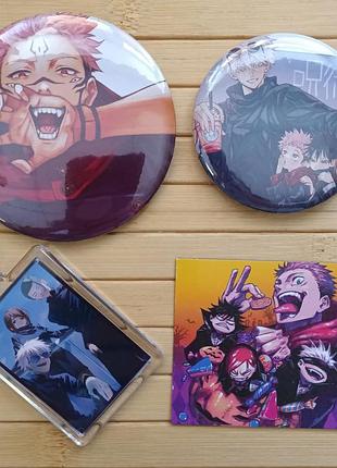 Набор магічна битва магическая битва jujutsu kaisen 4 предмета + стикерпак в подарок 22595