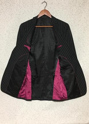 Стильный шерстяной пиджак batistini в элегантную полоску6 фото