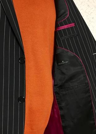 Стильный шерстяной пиджак batistini в элегантную полоску7 фото