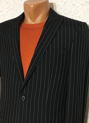 Стильный шерстяной пиджак batistini в элегантную полоску10 фото