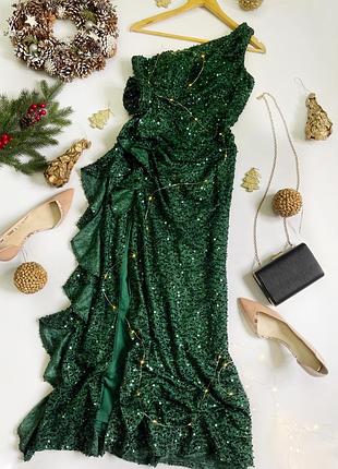 Розкішна максі сукня у паєтки