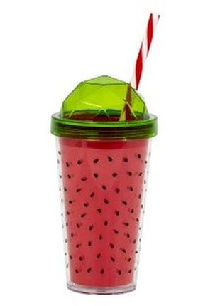 Стакан с трубочкой herevin watermelon 0.54 л (161349-010) (6980601)