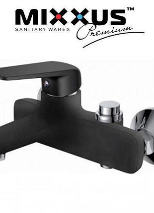 Смеситель для ванны короткий нос mixxus oregon black (переключение на кнопке)(chr-009)