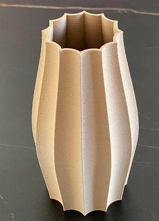 Современная ваза для цветов и сухоцветов пластиковая 18см, декоративная, настольная. белый