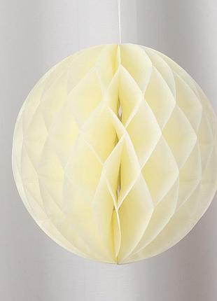 Куля з паперу соти 25 см кремовий
