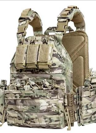 Плитоноска yakeda multicam с системой molle для оружия и принадлежностей ve-33