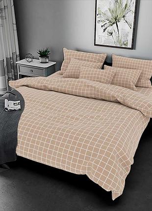 Постельное белье бязь клетка коричневый