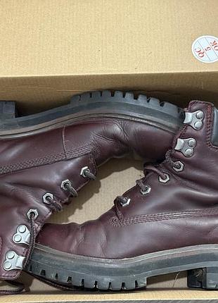 Жіночі шкіряні черевики timberland бордові 37 розмір оригінал натуральна шкіра демісезонні осінь-зима комфортні брендові повсякденні