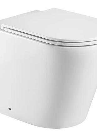 Унітаз підлоговий безбачковий mixx premim bevel-0701-t1 580х365х430mm, система змиву trnad 1.0 yousf