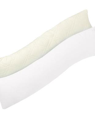 Наволочка для подушки s-form ideia 40х130 см з блискавкою сатин бавовна біла