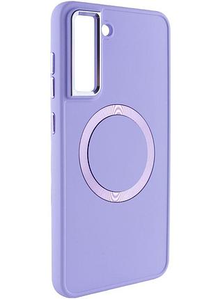 Tpu чохол bonbon metal style with magsafe для samsung galaxy s21 fe бузковий / dasheen