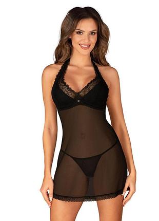 Пеньюар obsessive medilla chemise & thong xl/2xl