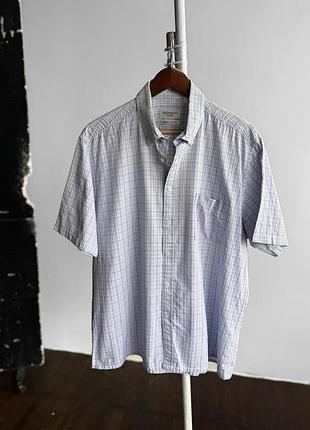 Yves saint laurent ysl pour homme mens blue check plaid short sleeve shirt чоловіча, синя, в клітинку, сорочка, з коротким рукавом, ів сен лоран, ysl