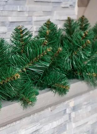 Хвойная гирлянда 2.8 м зеленая ветки елки пвх
