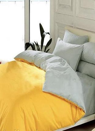 Постільна білизна бязь жовто-сірий двоспальний