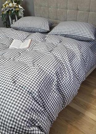 Постельное белье фланель клеточка двуспальный