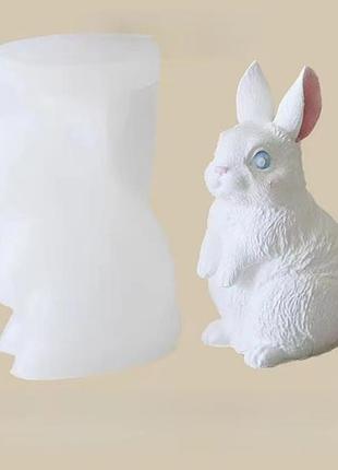 Молд силиконовый заяц 55 на 95 мм серый