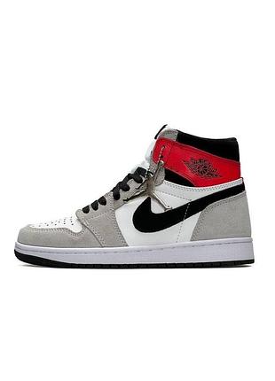 Кросівки nike air jordan 1 high “grey black red” розпродаж