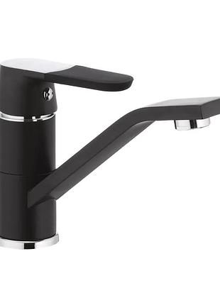 Змішувач для умивальника mixx premim tiger 555 (виливши 15 см) чорний (mi0568) yousf