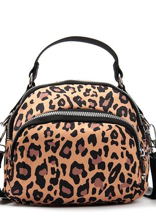 Сумка жіноча крос-боді текстильна поліамід jielshi 1631 leopard print