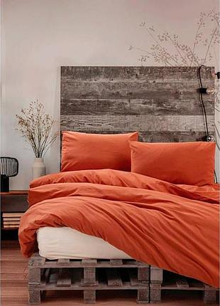 Постільна білизна поплін теракот двоспальний євро