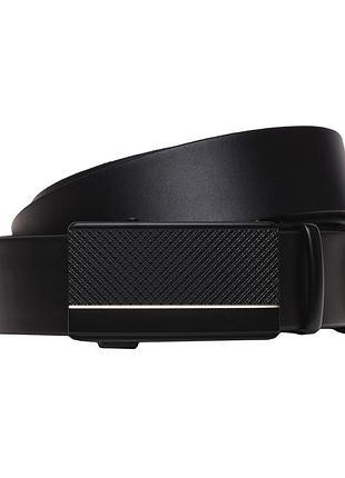 Автоматичний чоловічий пасок з пряжкою115-125×3.5 / ремінь на штани borsa leather, чорний