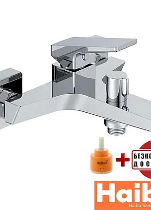 Смеситель для ванны короткий нос haiba turin euro (chr-009)