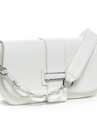 Сумка жіноча маленька з клапаном шкарпетка fashion 22 2811 white