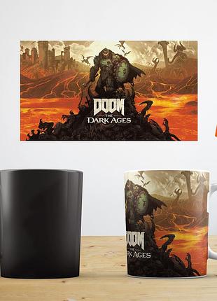 Чашка хамелеон матова "doom: the dark ages" aurora v4