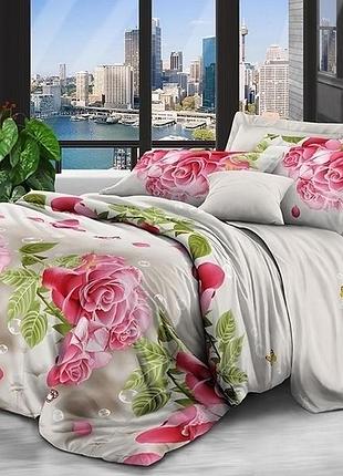 Преміум постільна білизна з полікотону 150×215 см,полуторний комплект для затишку br6536