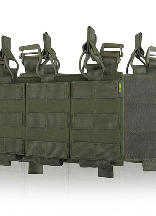 Съемная передняя панель к плитоноске с подсумками под 3 магазина хаки