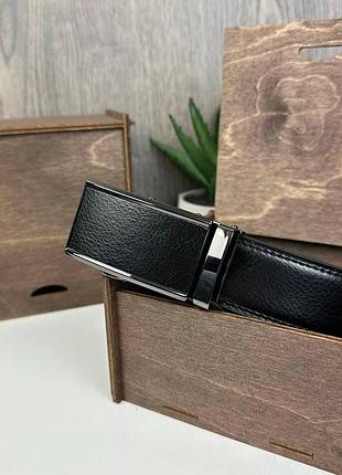Чоловічий шкіряний ремінь з автоматичною пряжкою, поясний ремінь із натуральної шкіри
