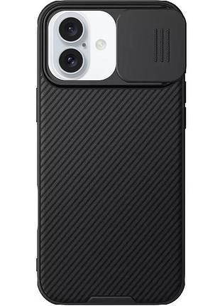 Карбоновая накладка nillkin camshield pro для apple iphone 16 plus (6.7") black