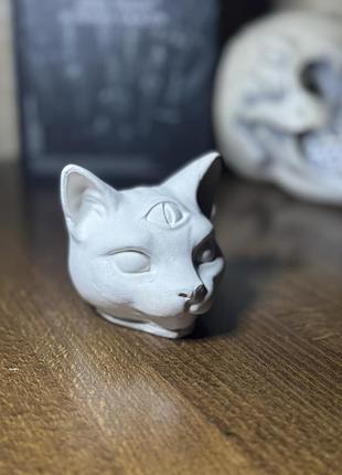 Статуетка фігурка «чеширский кіт» (триокий) біла aurora