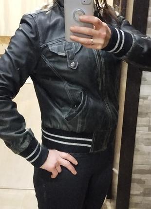 Срочно ! naf-naf кожаная куртка, франция, оригинал