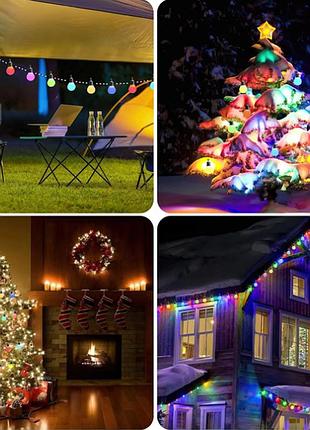 Светодиодная музыкальная гирлянда rgb цветные матовые шарики 100led