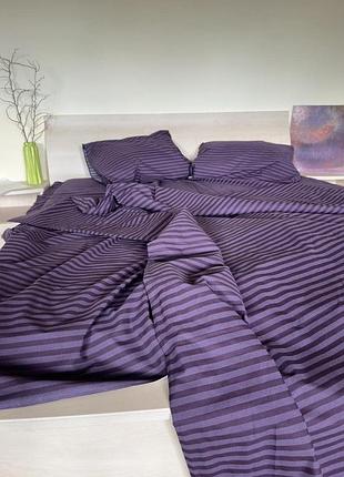 Постельное белье бязь фиолетовый в полоску