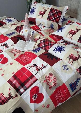 Постельное белье фланель марал двуспальный евро